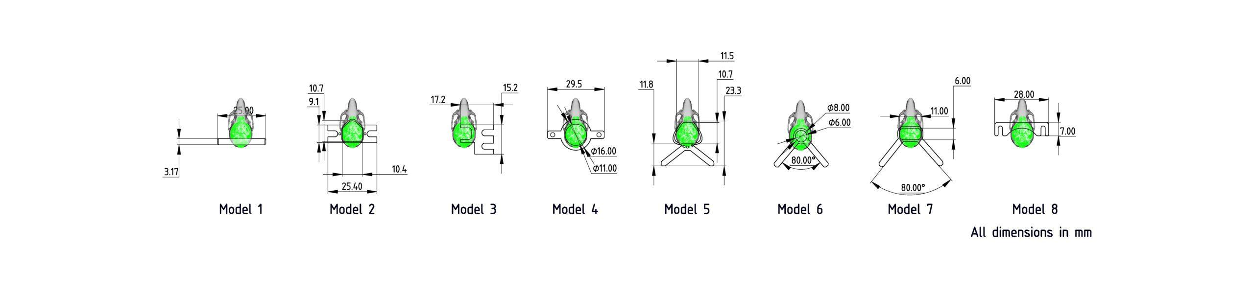 Head bar dimensions