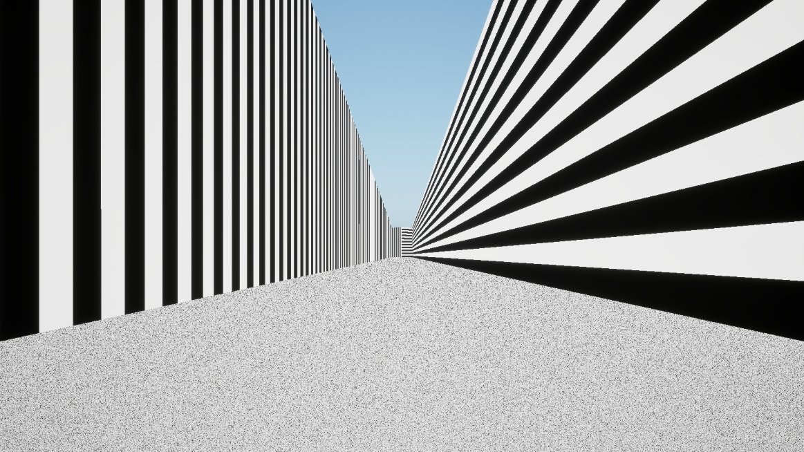 Y-Maze environment with vertical stripes on the left wall and horizontal stripes on the right